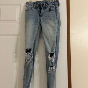 American Eagle Outfitters Skinny Blue Jeans Vintage Distressed